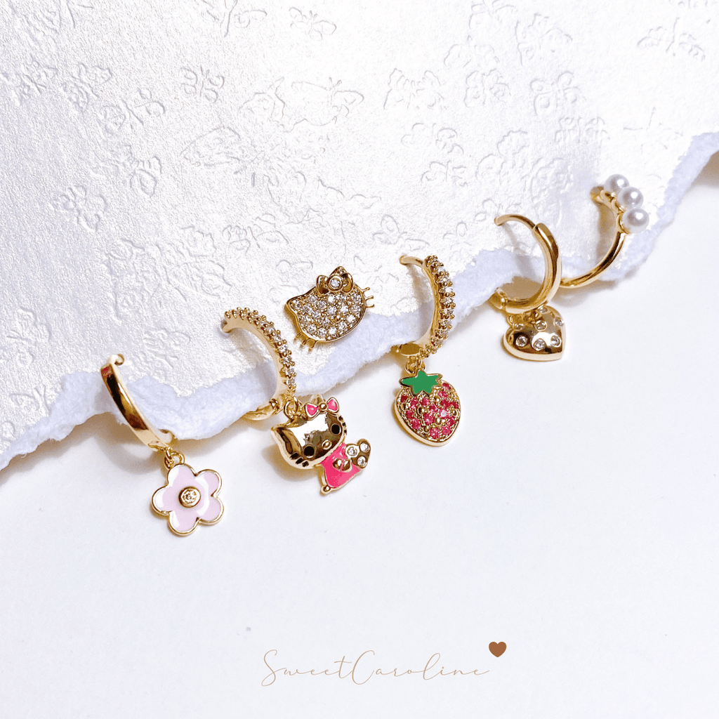 Set aretes Strawberry Hello Kitty - SweetCarolineJWL