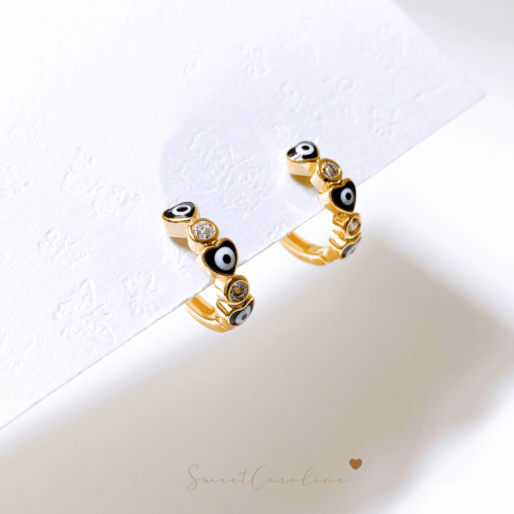 Arracada Mini Black Evil Eye - SweetCarolineJWL