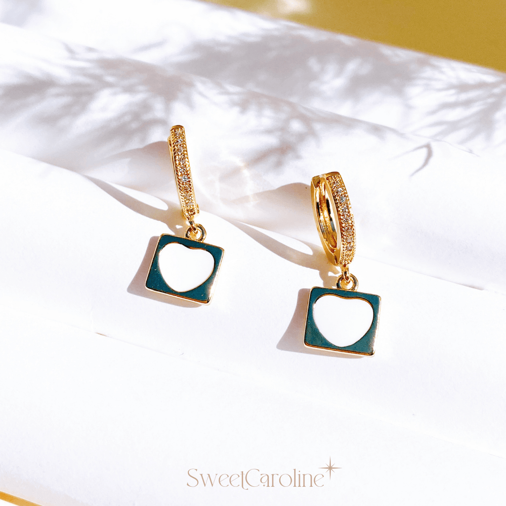 Aretes Carta Blanca Corazón - SweetCarolineJWL