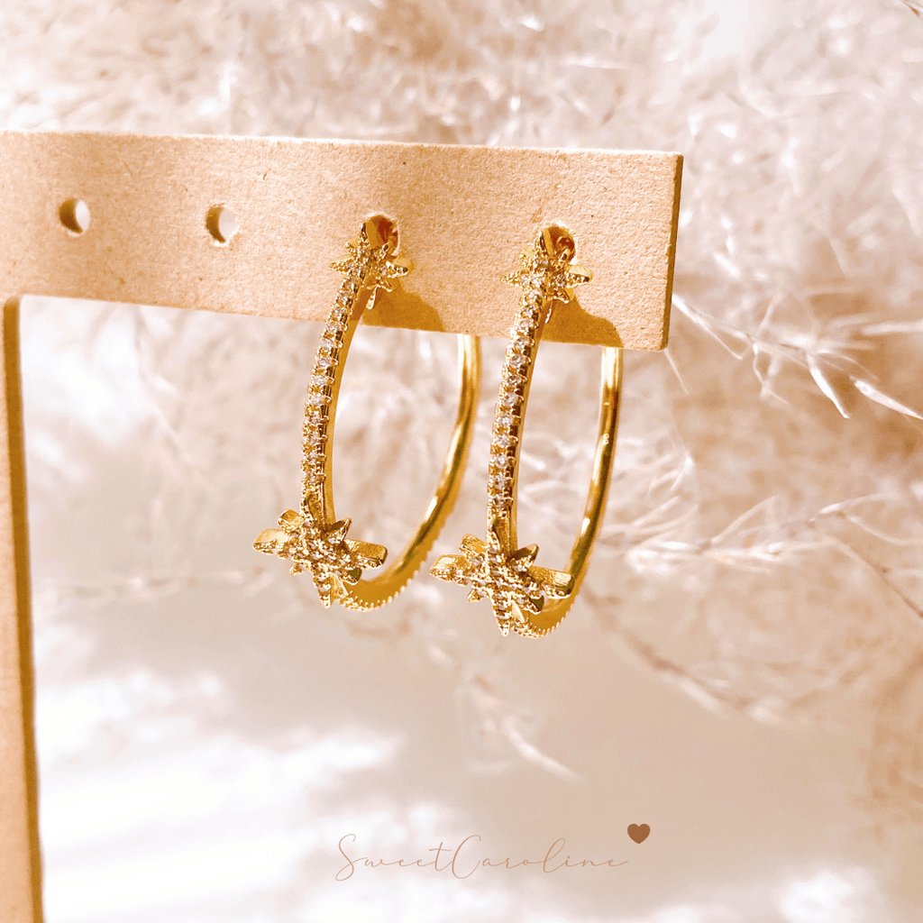 Arracadas Gold Star - SweetCarolineJWL