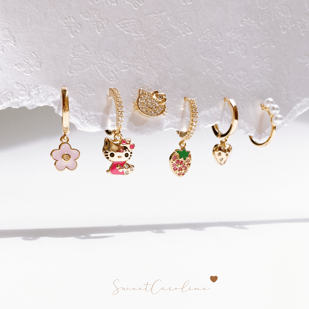 Set aretes Strawberry Hello Kitty - SweetCarolineJWL