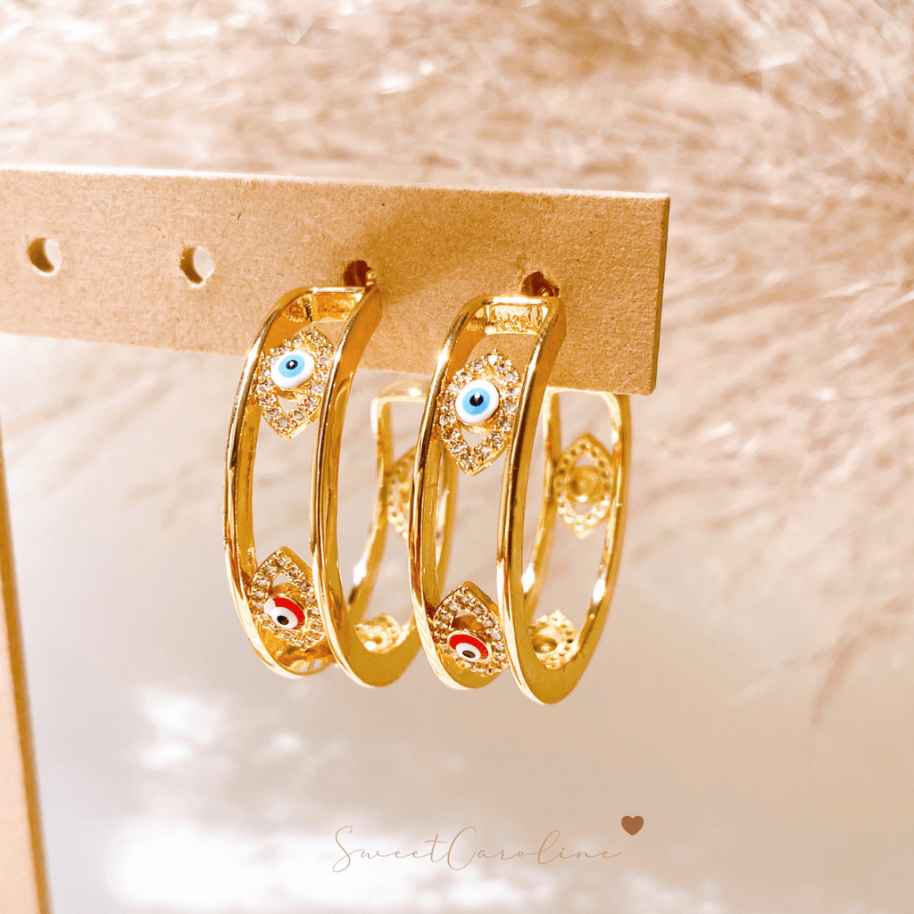 Arracadas Evil Eye - SweetCarolineJWL