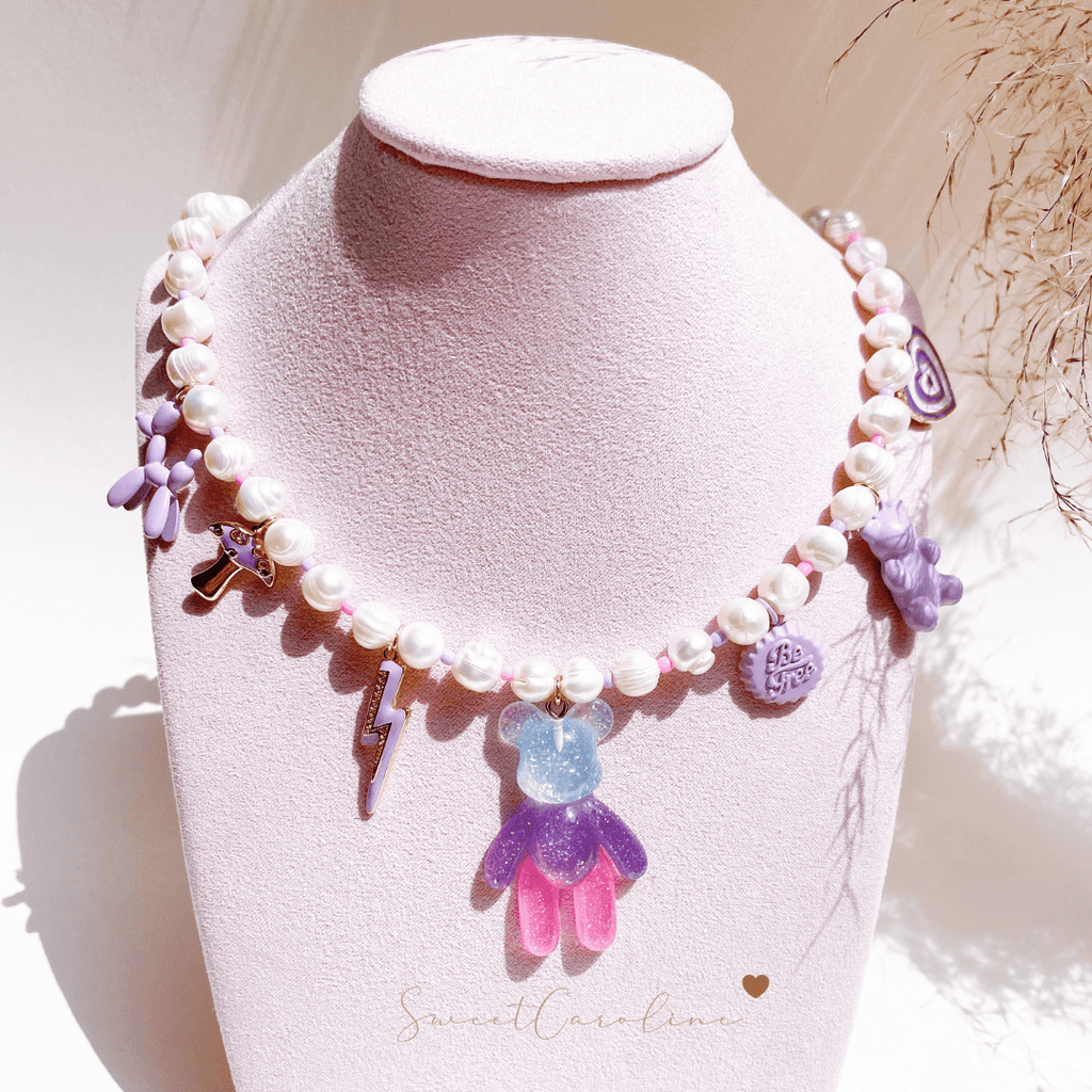 Collar Lilac Pearl Charms - SweetCarolineJWL