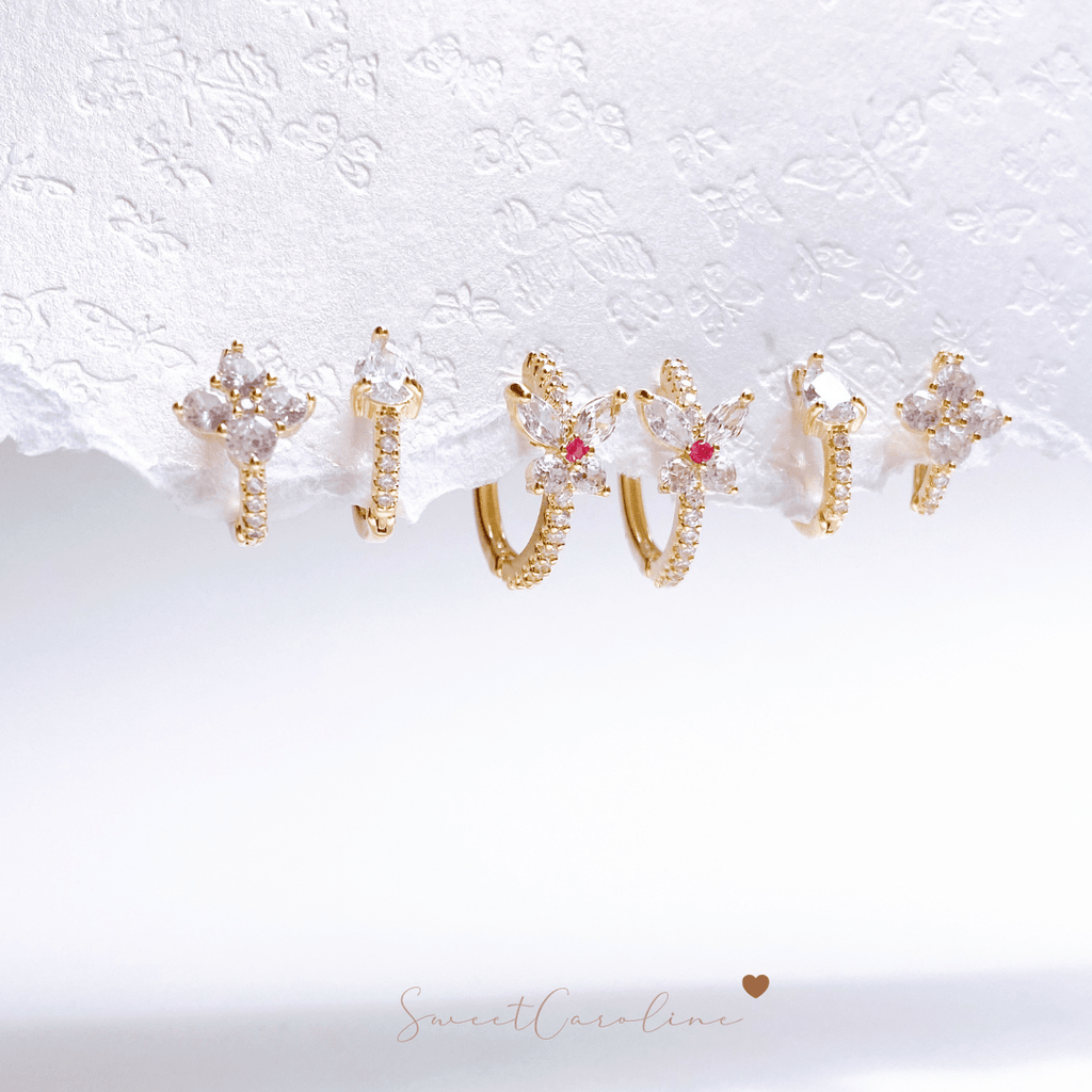 Set aretes Crystal Flowers - SweetCarolineJWL