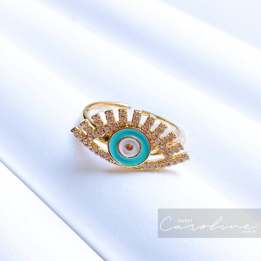 Anillo Aqua Ojo turco - SweetCarolineJWL