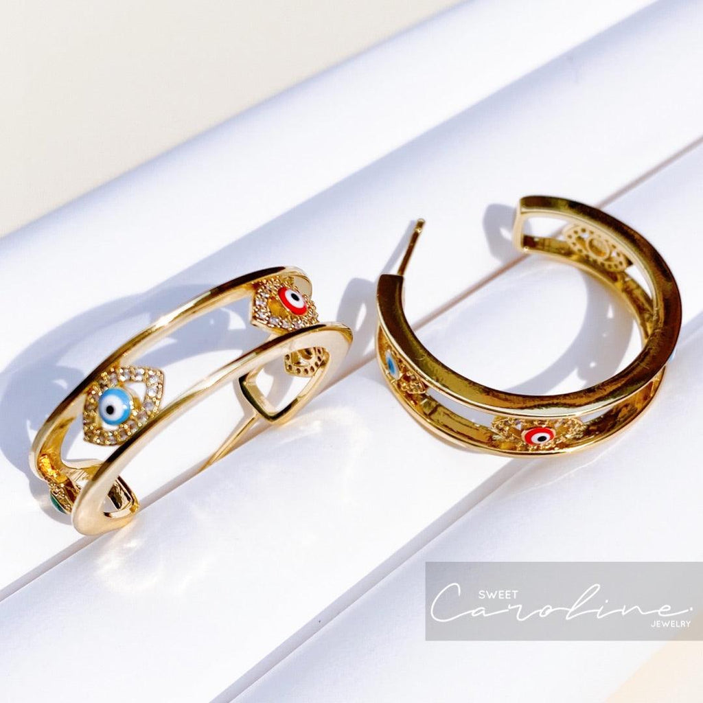 Arracadas Evil Eye - SweetCarolineJWL