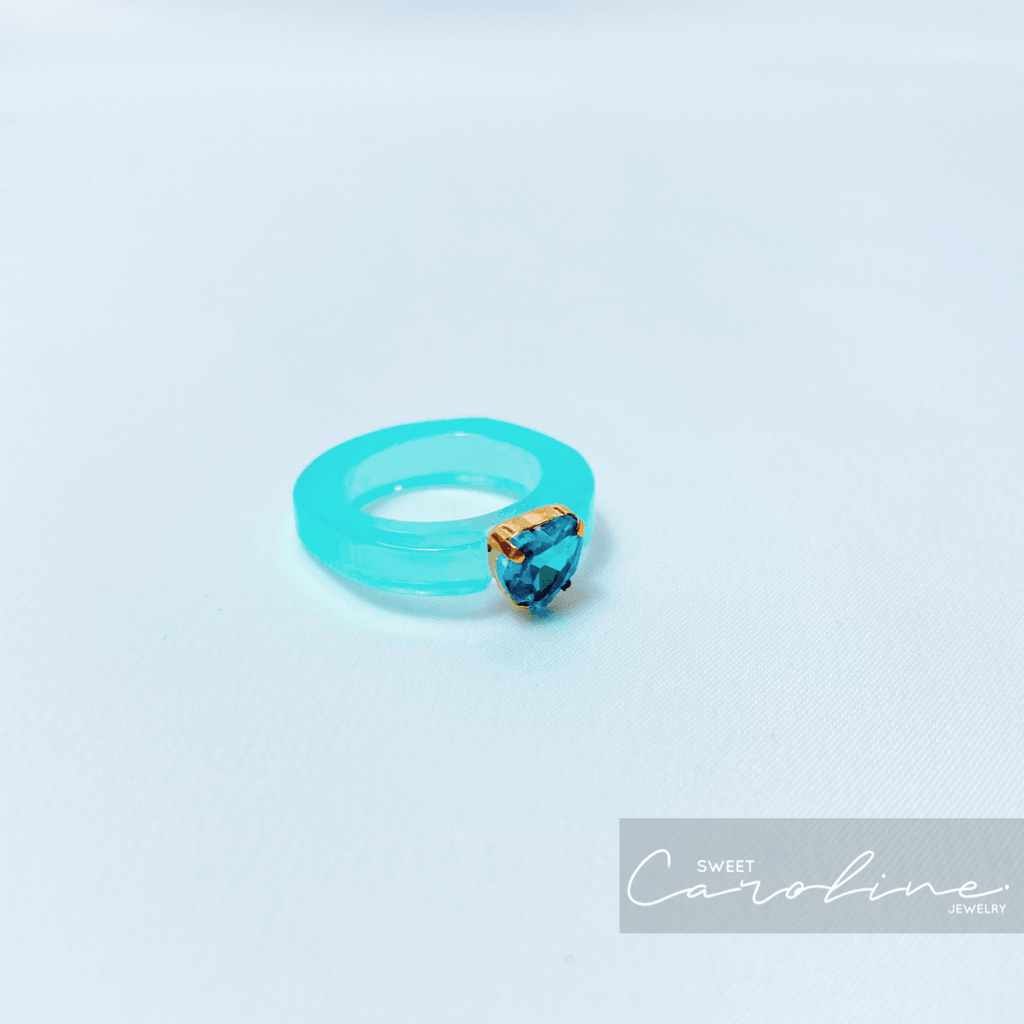 Anillo Chunky Aqua - SweetCarolineJWL