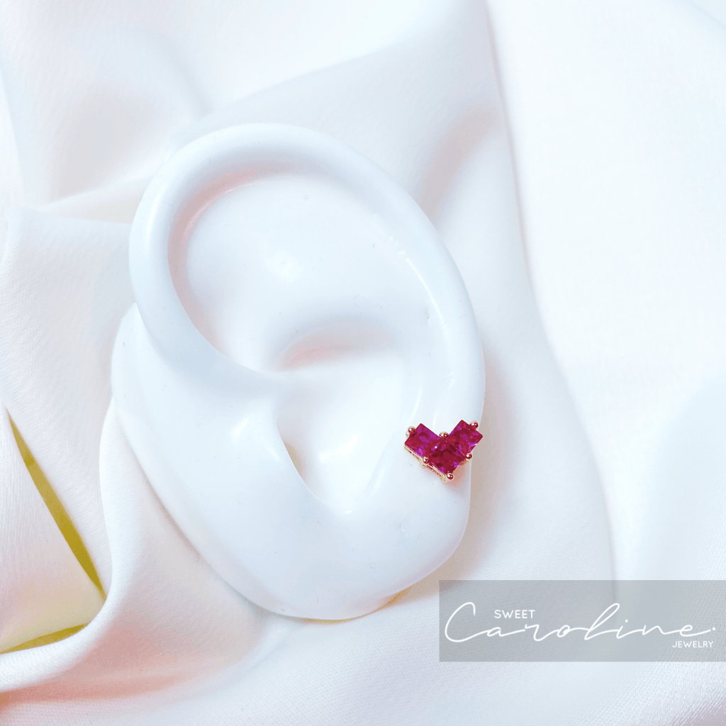 Piercing corazón cristales - SweetCarolineJWL