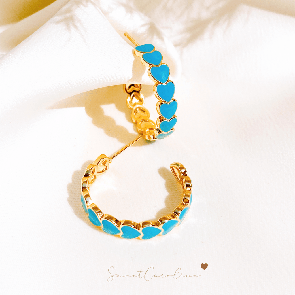 Arracadas Blue Heart - SweetCarolineJWL