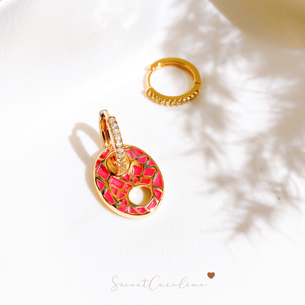 Aretes Pink Cracked - SweetCarolineJWL