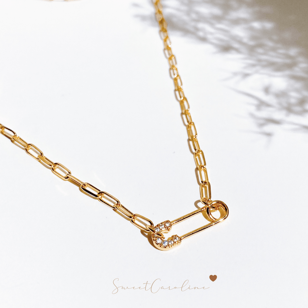 Collar Safety Pin Crystal - SweetCarolineJWL