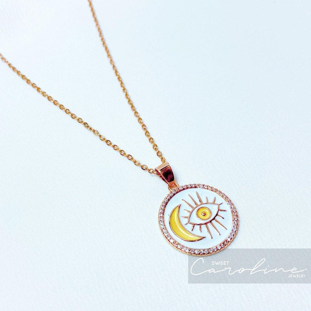Collar Moon & Evil eye - SweetCarolineJWL