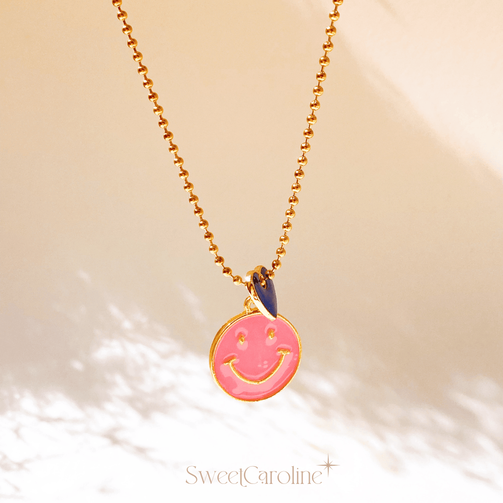 Collar Pink Smiley - SweetCarolineJWL