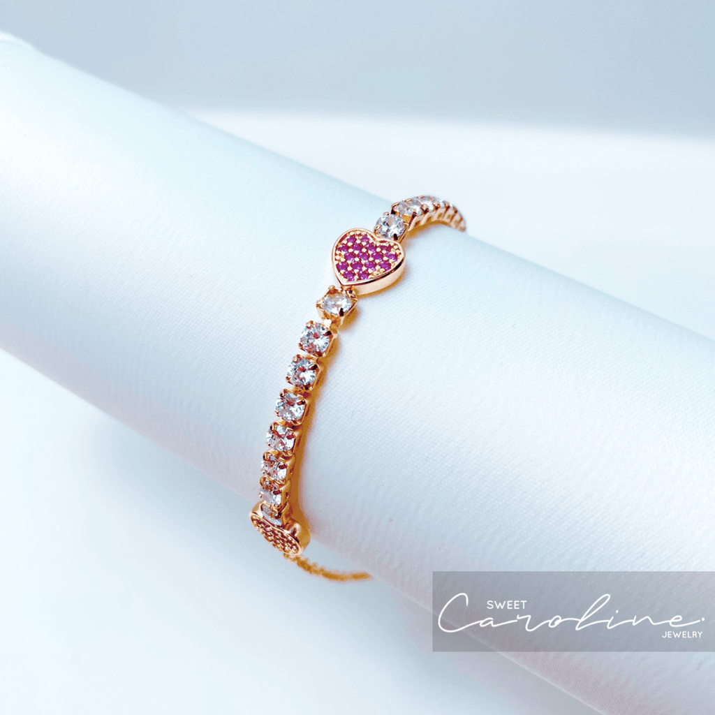 Pulsera Pink Heart - SweetCarolineJWL